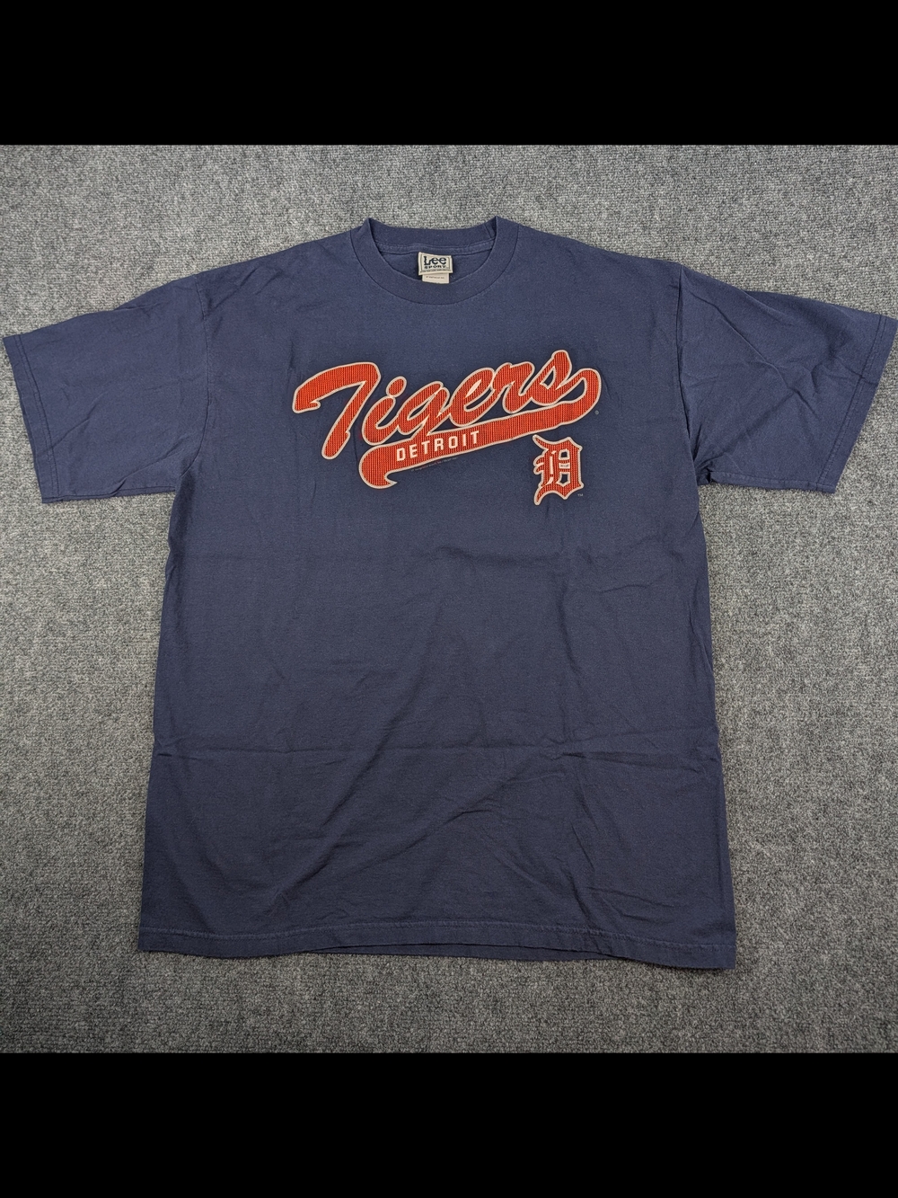Vintage 2000 Detroit Tigers Lee Sport T-Shirt XL Navy Blue MLB Baseball